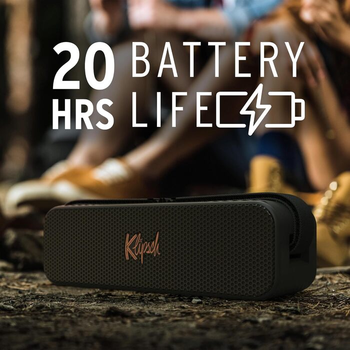 Портативна Bluetooth колонка Klipsch Detroit: Водонепроникна (IP67), 20 годин, Чорна