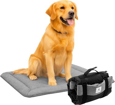 Килимок для собак Wanderpfote, 75 x 50 см – ортопедичний, водонепроникний, для подорожей та авто – сірий (розмір M)