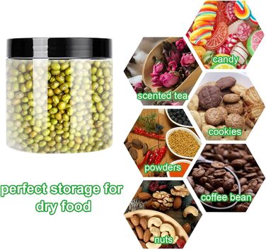 Набір контейнерів для зберігання 16 шт. по 500 мл з кришкою, BPA-Free, прозорі пластикові контейнери для продуктів та солодощів