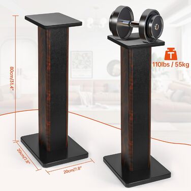 Підставки для акустики OUUTMEE 60 см (24 дюйми) з дерева - міцні підставки для Hi-Fi акустики для домашнього кіно, універсальні підставки для колонок на полиці з можливістю засипання піском (набір 2 шт.)