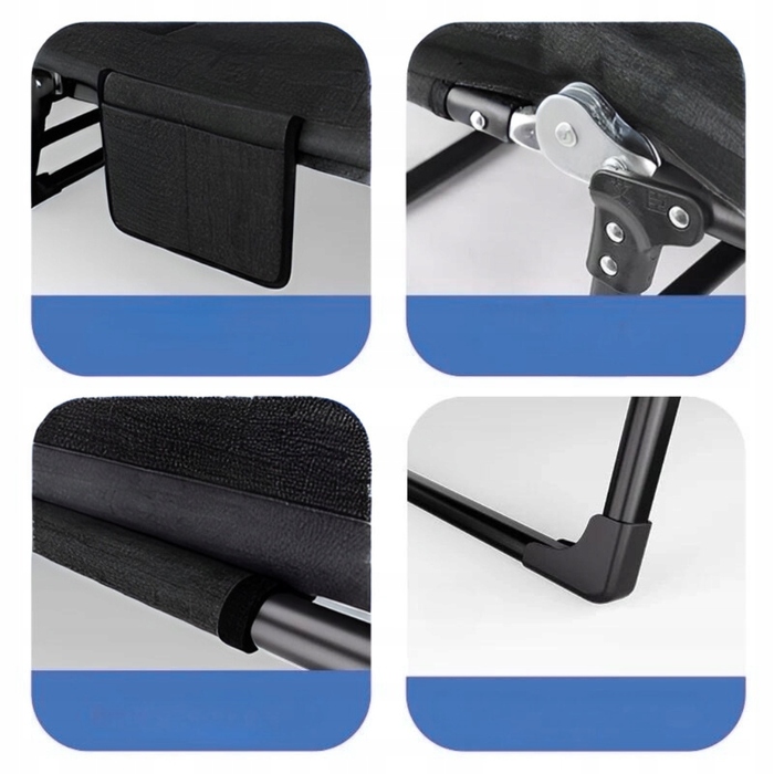 Розкладне ліжко польове 200 см x 66 см, чорне
