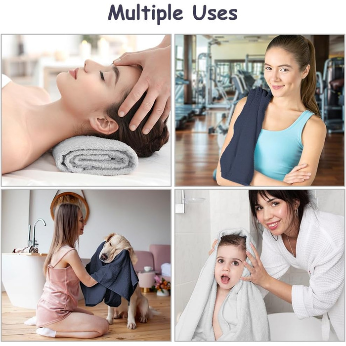 Набір рушників з мікрофібри URAQT, 12 шт. Швидковисихаючі рушники з мікрофібри для сауни, фітнесу, спорту, подорожей, пляжу - фітнес, спорт, плавання, 30 x 30 см (2 рушники з мікрофібри)