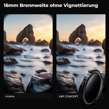 ND фільтр змінної щільності K&F Concept 37mm ND2-ND400 для фотографії пейзажів (Nano-Basic) + 3 серветки для чищення