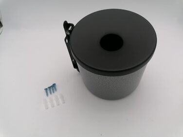 Outdoor ashtray, large, robust, made of hardened steel, wall-mounted, 2 l