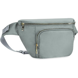 Сумка на пояс для жінок та чоловіків, сіра. Стильна сумка-шоппер з 4 кишенями на блискавці та регульованим ремінцем. Ідеально підходить для подорожей та піших прогулянок. (Запатентовано)