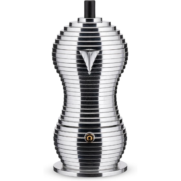 Кавоварка Alessi Pulcina, чорна, алюміній, 5.4 x 14.5 x 33.5 см, на 6 чашок