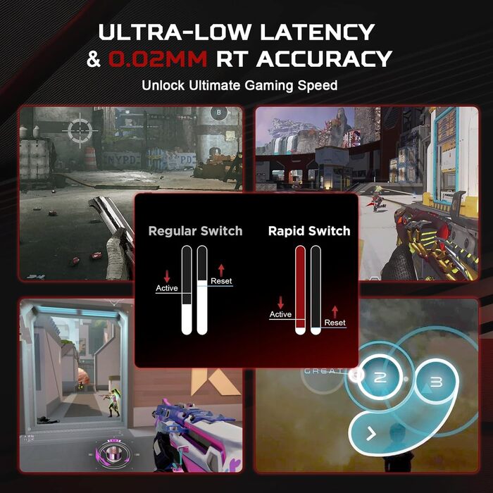 Механічна ігрова клавіатура YUNZII MADLIONS MAD68 з провідним підключенням, Hall Effect, PBT клавіші, RGB підсвічуванням, 8K polling rate (Black, Magnetic Amber Pro Switch)