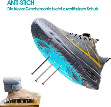 Черевики безпеки для чоловіків та жінок, робочі черевики, професійне взуття, черевики зі сталевим підноском, легкі робочі черевики, сірі, розмір 37-46 EU