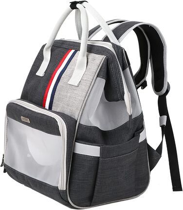 Рюкзак для кота та маленьких собак Galatée, дихаючий, для подорожей, хайкінгу, кемпінгу (темно-сірий)