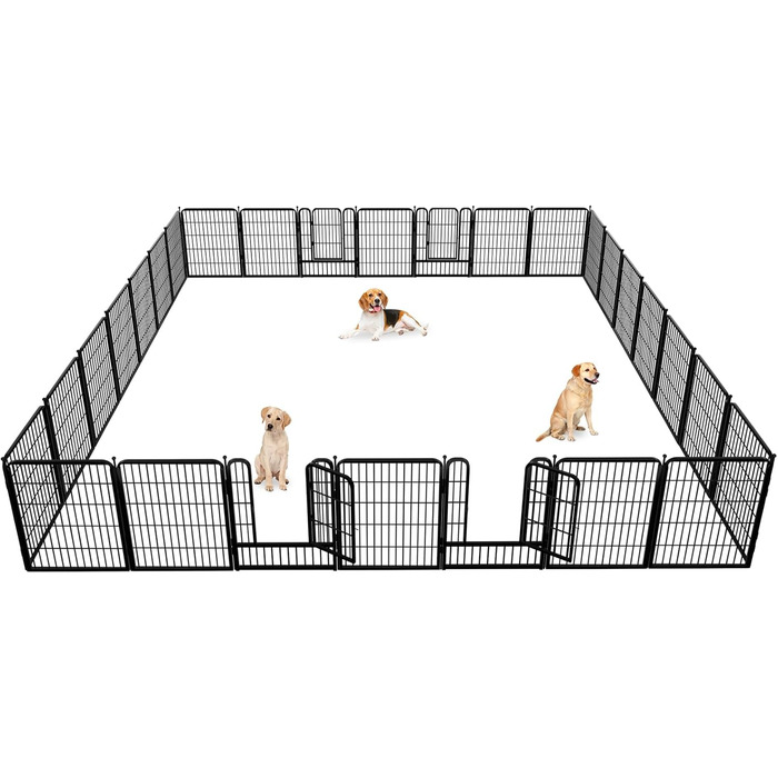 Металевий вольєр для собак на вулицю, 81.3 см, загін для цуценят, переносна клітка-загін для собак великих, середніх та малих порід, з воротами