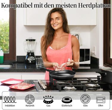 Набір сковорідок Pfannenset: 20см, 25см, 30см. 3 шт. Антипригарне покриття, для всіх плит, включно з індукцією. Без PFAS