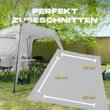 Lumaland Outdoor 2.5 x 2.5m | Waterproof & UV Protection | Garden Tent incl. 1 Side Wall & Bag & Stakes | Robust Camping & Party Tent | Pop Up Tent Setup in 2 Minutes [] (Side Wall, Light Gray)