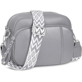 Сумка жіноча через плече кросбоді Wolkengrau зі шкіри, маленька, стильна, з широким ременем та кишенею для карт, знімний ремінець