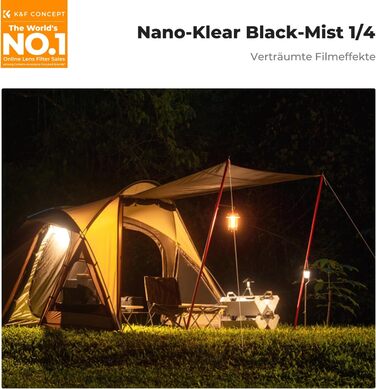 Фільтр K&F Concept 67mm Black Promist 1/4 з оптичного скла з багатошаровим нанопокриттям для відеозйомки/портретної фотографії (Nano-Klear)