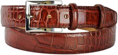 Чоловічий шкіряний ремінь Pasquale Cutarelli з крокодиловим візерунком, колір бургундський