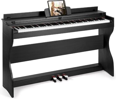 Електронне піаніно MUSTAR 88 клавіш з табуретом, цифрове піаніно, чорне. USB/MIDI, LCD, для початківців
