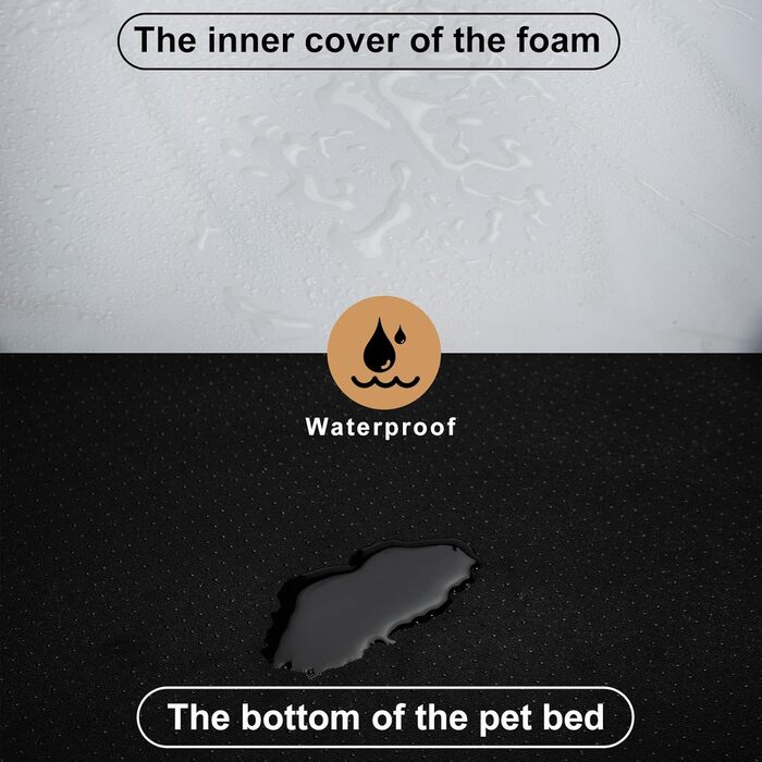Ортопедичне ліжко для собак Joyelf середнього розміру, U-подібне диван з піни, знімний та пральний чохол та антиковзаюча підкладка для собак маленьких та середніх порід - Колір кавовий - 70*52*16.5 см