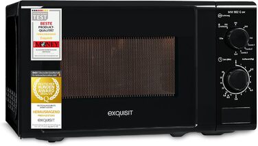 Мікрохвильова піч Exquisit MW 802G, 20л, 1000 Вт, гриль, таймер, чорна