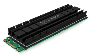 Охолоджувач для M.2 SSD ICY BOX, 10 мм, алюміній, без вентилятора, чорний