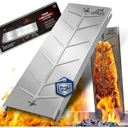 Grillart® XXL Преміум дошка для лосося з нержавіючої сталі – поворотна на 180° та з 5-позиційним регулюванням – для гриля та вогнища – міцна фурнітура для гриля – 55 см завдовжки та 18 см завширшки