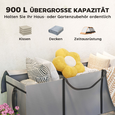 Чохол для зберігання садових подушок та аксесуарів Outsunny (Aosom), 200x60x75 см, сірий