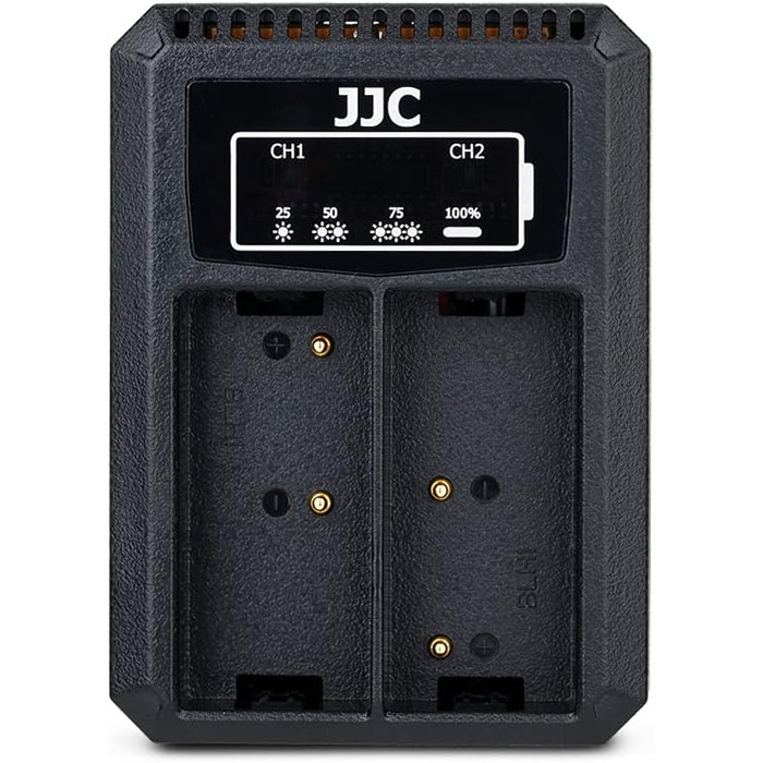 Подвійний зарядний пристрій JJC для Olympus OM-D E-M1 Mark II/III/X, BLN-1, BCH-1, USB, чорний