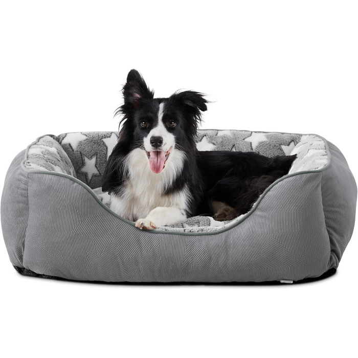 Крісло-ліжко для собак середніх порід FURTIME, сіре, 63x53x20 см, з м'якою підстилкою та нековзким покриттям
