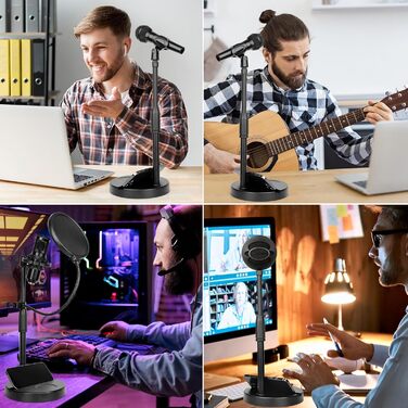 Підставка для мікрофона ChromLives для Razer Seiren X, з поп-фільтром, вітрозахистом та кабелетримачем, 5/8 адаптер для радіомовлення та запису