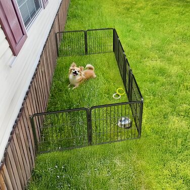 Вигул для собак FXW Rollick: 8 панелей, 80 см, для невеликих та середніх собак, для двору, кемпінгу│Чорний, патентований