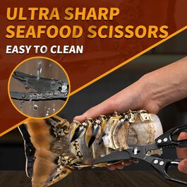 Набір кухонних ножиць DRAGON RIOT чорного кольору: професійний набір з ножицями для морепродуктів та кухонними ножицями, гострі японські ножиці для м'яса, крабів, креветок, омарів, трав та приготування їжі