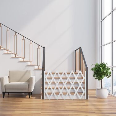 Захисне ворота для собак Relaxdays, висувні до 108,5 см, висота 47,5-60 см, білий (XL)