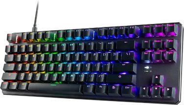 Механічна клавіатура TECWARE Phantom+ 87 клавіш RGB (Чорна) з перемикачами Wraith Red (лінійні, 45g)