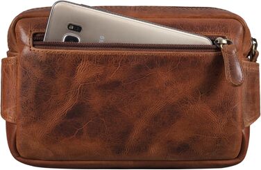 STILORD Сумка на пояс з екошкіри Vintage для чоловіків, жінок та дітей. Сумка через плече, поясна, для подорожей, фестивалів, спорту. Екстравагантний дизайн, реальна шкіра, колір: Cognac