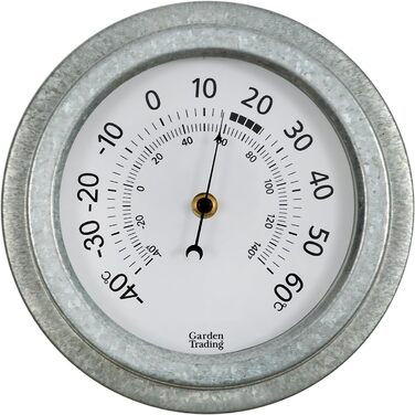 CKB LTD® Vintage Outdoor Wall Garden Thermometer | Indoor and Outdoor Use with Weather-Resistant Galvanized Steel | Traditional Display, Galvanized Steel