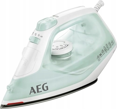 Праска AEG 2400 Вт, керамічна підошва, паровий удар 110 г, резервуар 250 мл, зелена