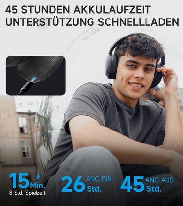 Навушники Edifier W800BT Pro Hybrid ANC Bluetooth 5.4 Over-Ear Чорні - Бездротові, з Шумозаглушенням, Hi-Res Audio, 45 год. роботи, Швидка зарядка, Складні