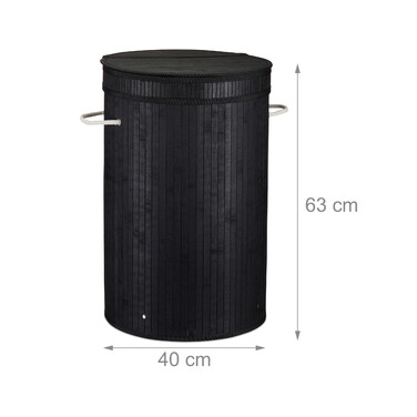 Relaxdays Laundry Basket Bamboo with Folding Lid