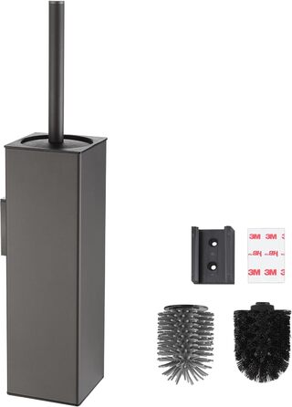 Настінна щітка для унітазу BVL з тримачем, без свердління, з силіконовими насадками (білий матовий)