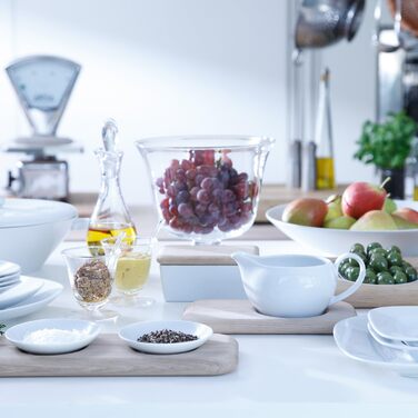 Соусник LSA International Dine з підставкою з дуба, порцеляна