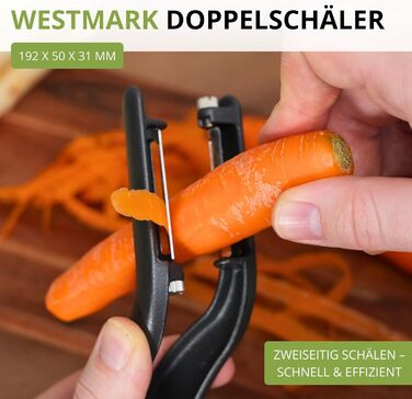 Овочечистка Westmark Peel-Star KS для овочів та спаржі, 2 леза, білий/сріблястий, 60622E6