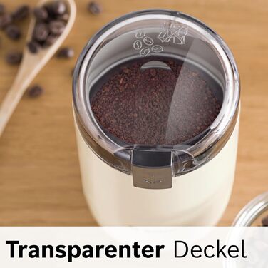 Кавомолка Bosch TSM6A013B, 75 г, кремового кольору, для одноразового використання