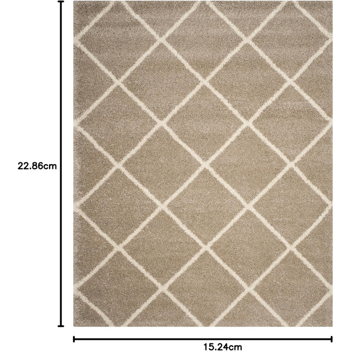 Килим SAFAVIEH Zottelig для вітальні, їдальні, спальні - колекція Hudson Shag, високий ворс, бежевий та слонова кістка, 183 x 274 см, прямокутний