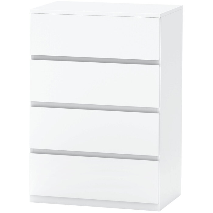 HOMCOM Chest of Drawers, Sideboard with 4 Drawers, Tip-Resistant Office Cabinet in White, 55 x 33 x 80 cm, ideal for living and working areas