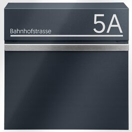 Поштова скринька настінна Anthrazit RAL 7016, велика (XXL) з можливістю гравіювання адреси та відділенням для газет