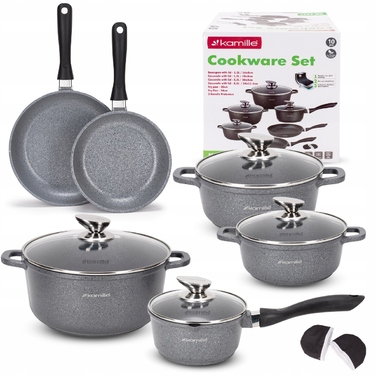 Набір кастрюль та сковорідок Kamille, 10 предметів, для індукційних та газових плит