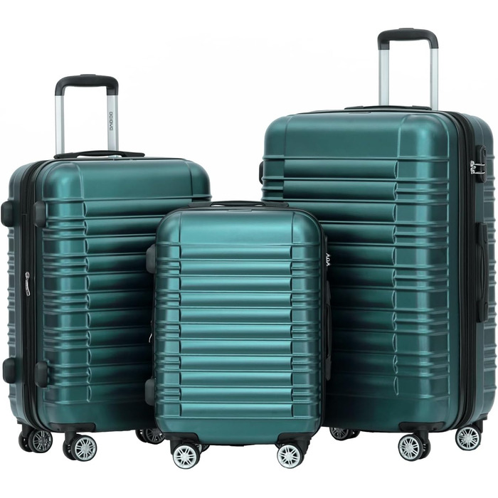 Чохол-валіза Beibye для подорожей, набір (Кофе, Набір) (Темно-зелений, Набір)