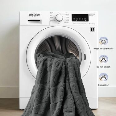 Водонепроникний коврик для собак Luciphia, середній та великий розмір, для ліжка/дивану, м'який, пухнастий, з 3D-серцем, з флісу Sherpa, комфортний, заспокійливий, сірий, 76 x 104 см