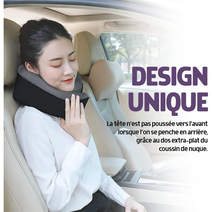 Подушка для подорожей Ergonomic – подушка для шиї з memory foam, підтримка голови та шиї, комфорт для тривалих подорожей літаком, потягом, автомобілем – ідеальна для відпочинку та сну
