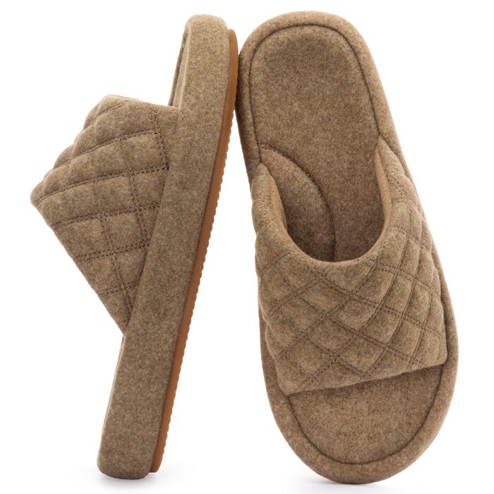 Жіночі фетрові капці RockDove з відкритим носком та підтримкою склепіння стопи, колір кавовий, розмір 40/41 EU