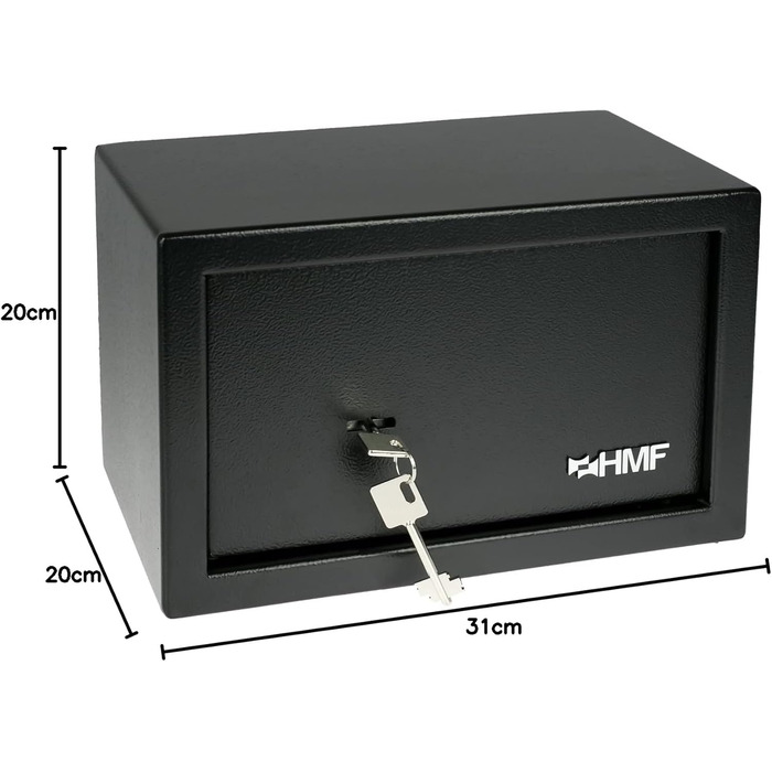 Меблевий сейф HMF 49200-02 Safe Tresor з ключем, чорний, 31x20x20 см